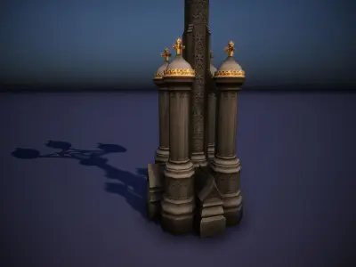 Gothic Lamppost 001 Low-poly 3D model