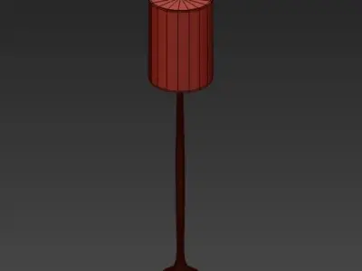 Adesso floor lamp with brass base and shade 3D model