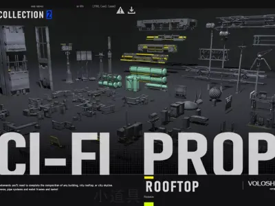 ROOFTOP Props Collection Kitbash 2 3D model