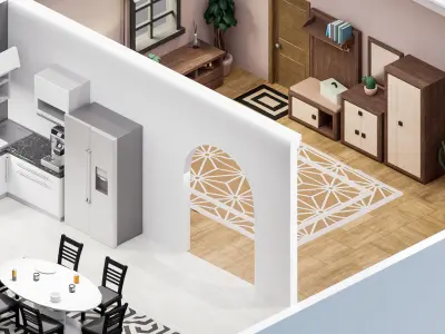 Room 26 Low-poly 3D model