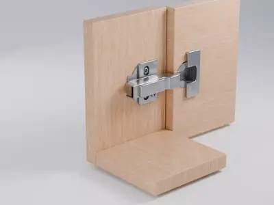 Cabinet Hinge Hydraulic Cup Hinge Twin overlay door animated Low-poly 3D model