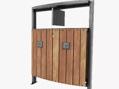 Modern Timber Street bin Vol 06 Game Ready PBR Low-poly 3Dmodel Low-poly 3D model
