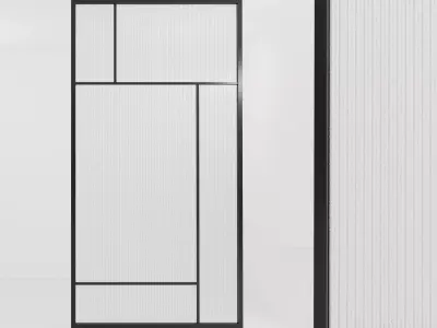 Glass partition door 71 Low-poly 3D model