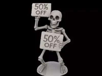 Black Friday Skeleton Discount Sign Holder Free 3D print model