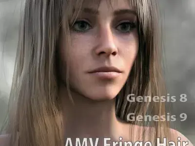 Fringe Hair for G8 and G9 Low-poly 3D model