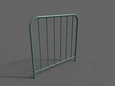 PBR Pedestrian Guard Rail Green V2 Low-poly 3D model