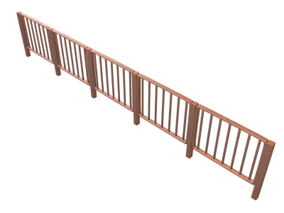 Iron Street Fence V2 003 Low-poly 3D model