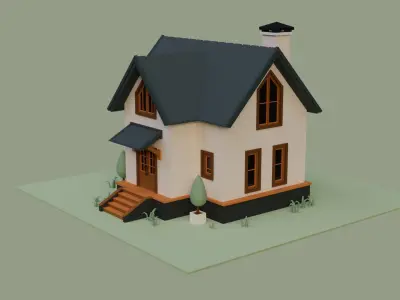 Low Ploy House II Low-poly 3D model