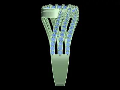 light weight  Yellow gold diamond rings-PR-487-DIA 3D print model