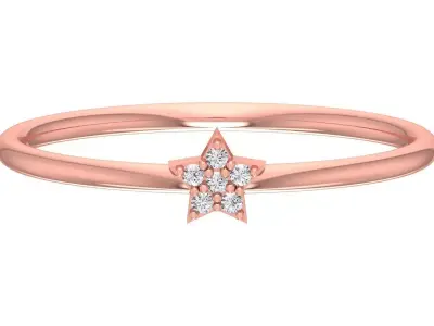 Solitaire Women Light Weight Star Band Ring 3D print model purchase