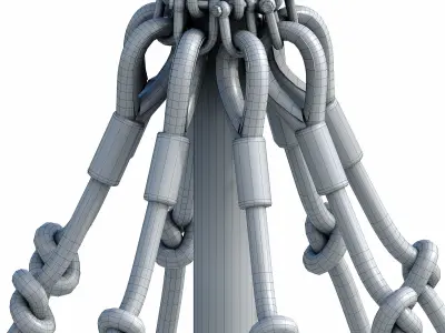 Children playground with rope web 3D model