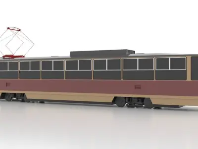 Tatra T6B5SU Low Low-poly 3D model