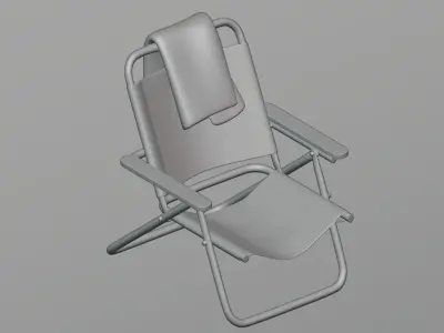 Beach chair with towel 3D model purchase