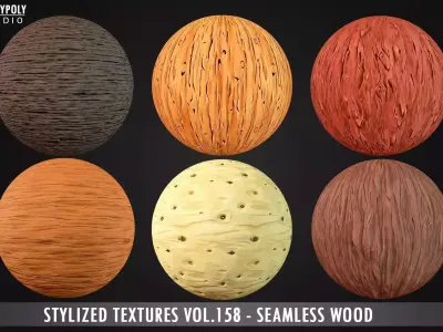 Stylized Seamless Wood Vol 158 - Hand Painted Textures Texture