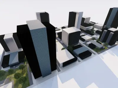 City-modern city- urban 3D model
