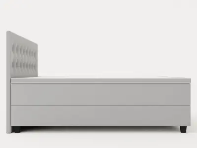 Royal Continental Bed With Storage 180x200 Light Gray Low-poly 3D model