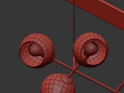 Smarano light glass pendant light - gold 3D model