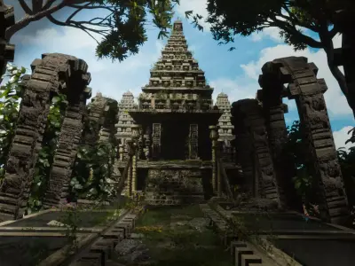 Temple Asset Pack  3D model Low-poly 3D model