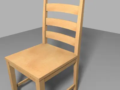 wooden chair Low-poly 3D model