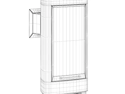 Standing Metal Fireplace 1 3D model