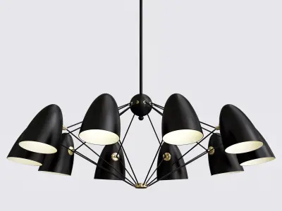 JLYLITE 10-Light Sputnik Chandelier Black 3D model