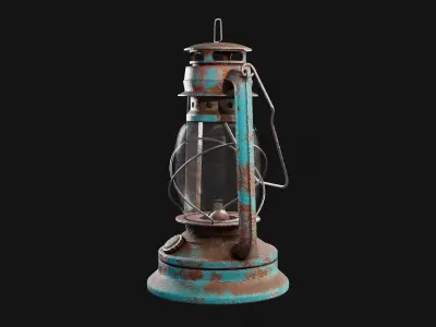 Kerosene Lamp Low-poly 3D model