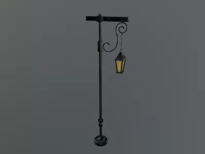 street lamp Low-poly 3D model 11