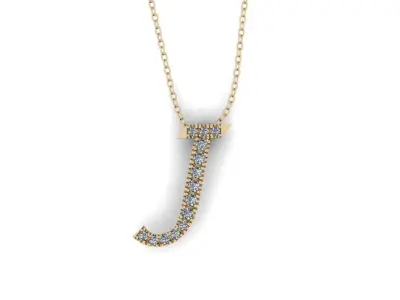 Pendant Alphabet Letter J 3D print model