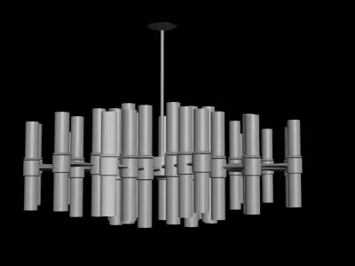 chandelier modern made of metal rods 3D model
