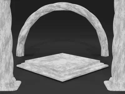 Minimal Podium with Pillars 3D model