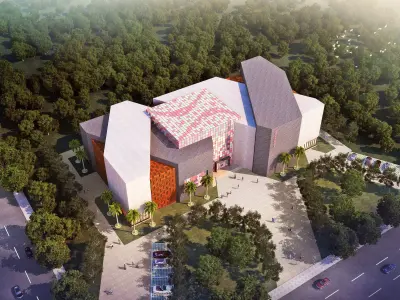 Futuristic Cultural Center with Geometric Massing 3D model