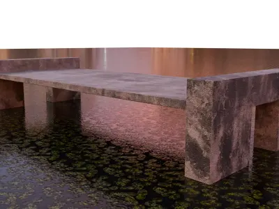 Concrete culvert bridge Low-poly 3D model