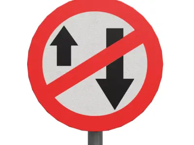 One way SignBoard Low-poly 3D model