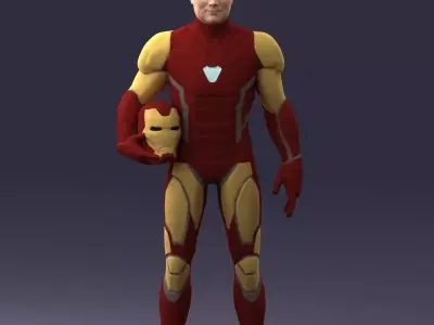 000291 Man in Futuristic Armored Suit with Helmet 1001 3D model