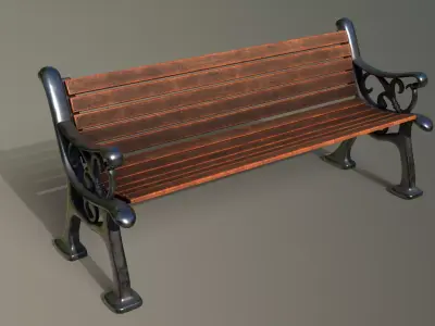 Garden Chair Bench 3D model