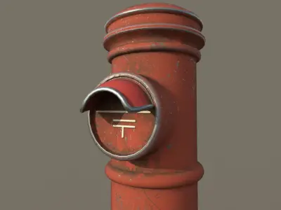 Old Japanese Letterbox Low-poly 3D model