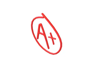 Grade A Plus Symbol v1 001 Low-poly 3D model