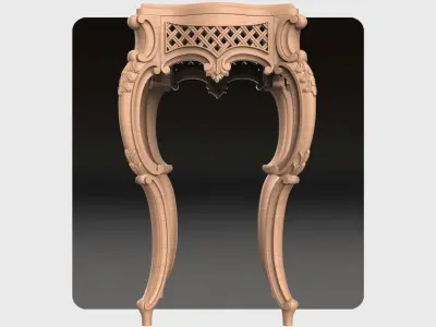 Carved telephone table for CNC 02 3D model