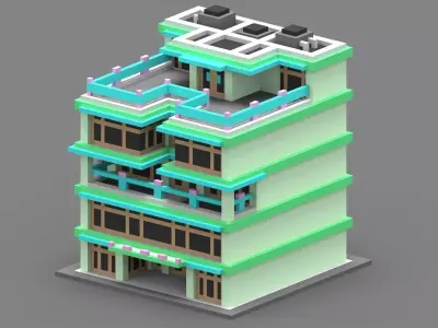 House Voxel - 10 Low-poly 3D model