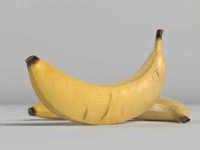 Banana two bananas Low-poly 3D model