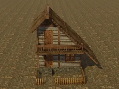 Medieval house 4 Low-poly 3D model