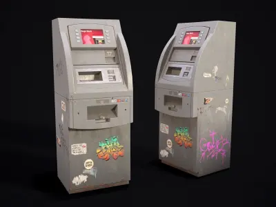 Street props Low-poly 3D model