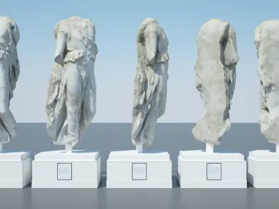 Apollo statue of ancient greek god 3D model