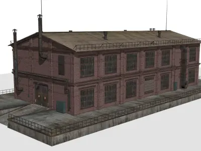 Old factory Low-poly 3D model