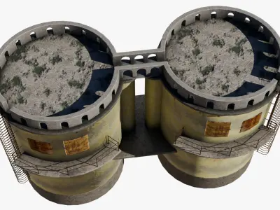 Grain silo 3D model
