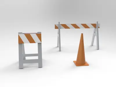 Street Road barriers  3D model