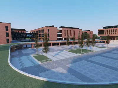 School Building 13 Low-poly 3D model