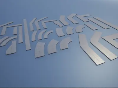 Lowpoly Modular PBR Pavements Low-poly 3D model