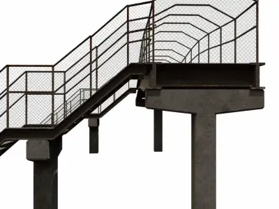 Pedestrian Bridge Low-poly 3D model