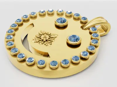 smiley face gold pendant 3D printable model       3D print model